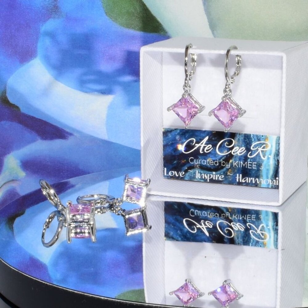 Mia Sincerity Pink Tourmaline 925 Sterling Silver Earrings Gift Boxed - Picture 3 of 8